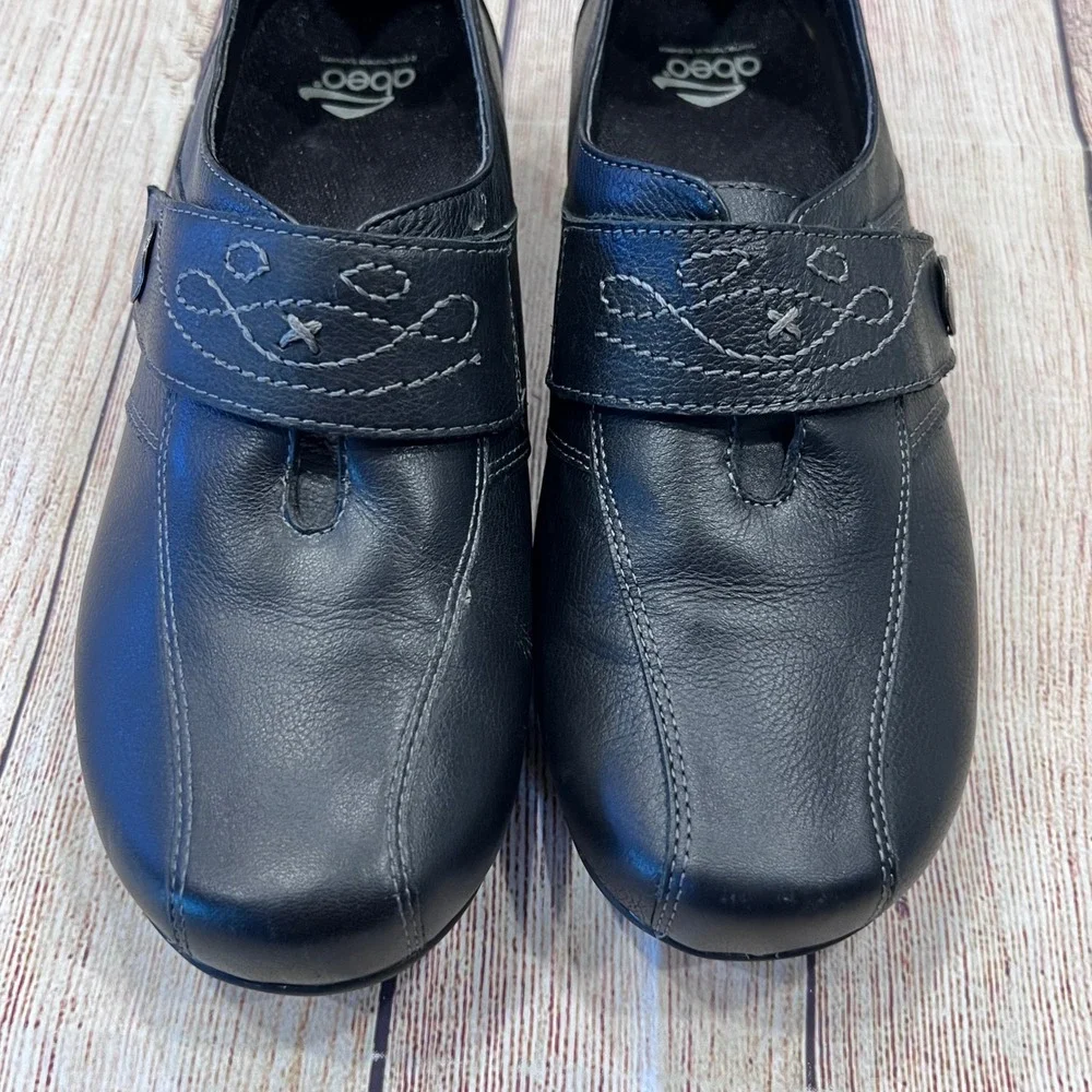 Abeo B.I.O.system Aster Black Leather Orthotic Loafers Women 8.5